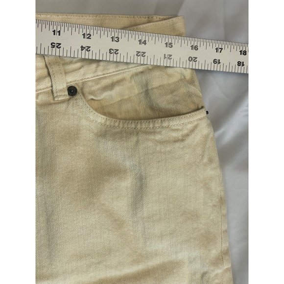 Ralph Lauren Jeans Co Size 14 Tan Wide Leg Denim Mid Rise Stretch 32 Embroidered - Picture 6 of 12